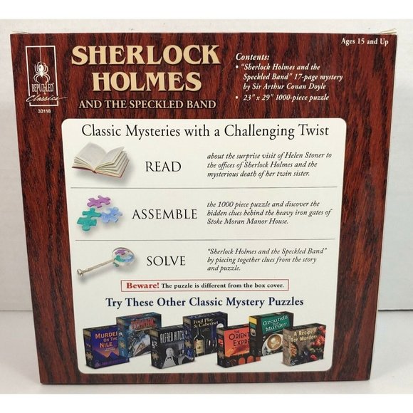 Sherlock Holmes and the Speckled Band - 1000pc. Jigsaw Puzzle & Mystery Book - Picture 2 of 4